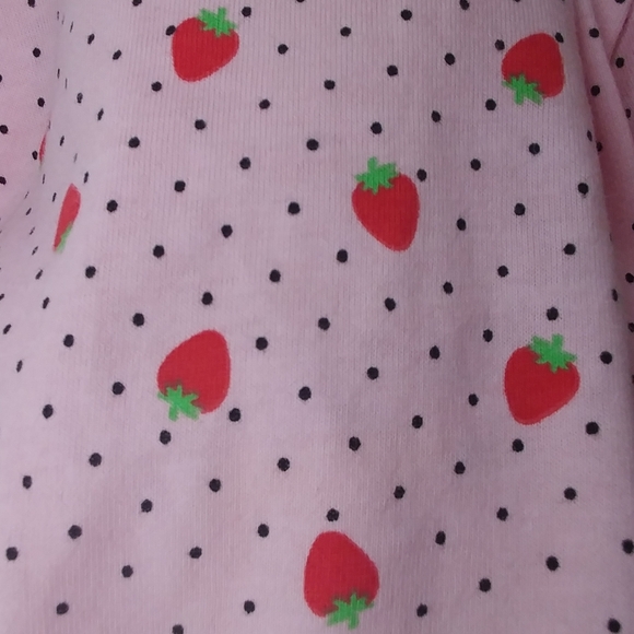 Infant Shirt Kawaii Cute Strawberry Polka Dot 3-6m - Picture 3 of 9